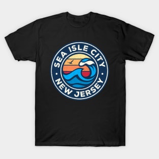 Sea Isle City New Jersey Nj Nautical Waves T-Shirt